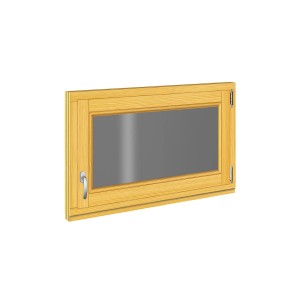 Roro Holzfenster aus Fichte, 98x58 cm, DIN rechts, mit Dreh-/Kippfunktion und Isolierverglasung.