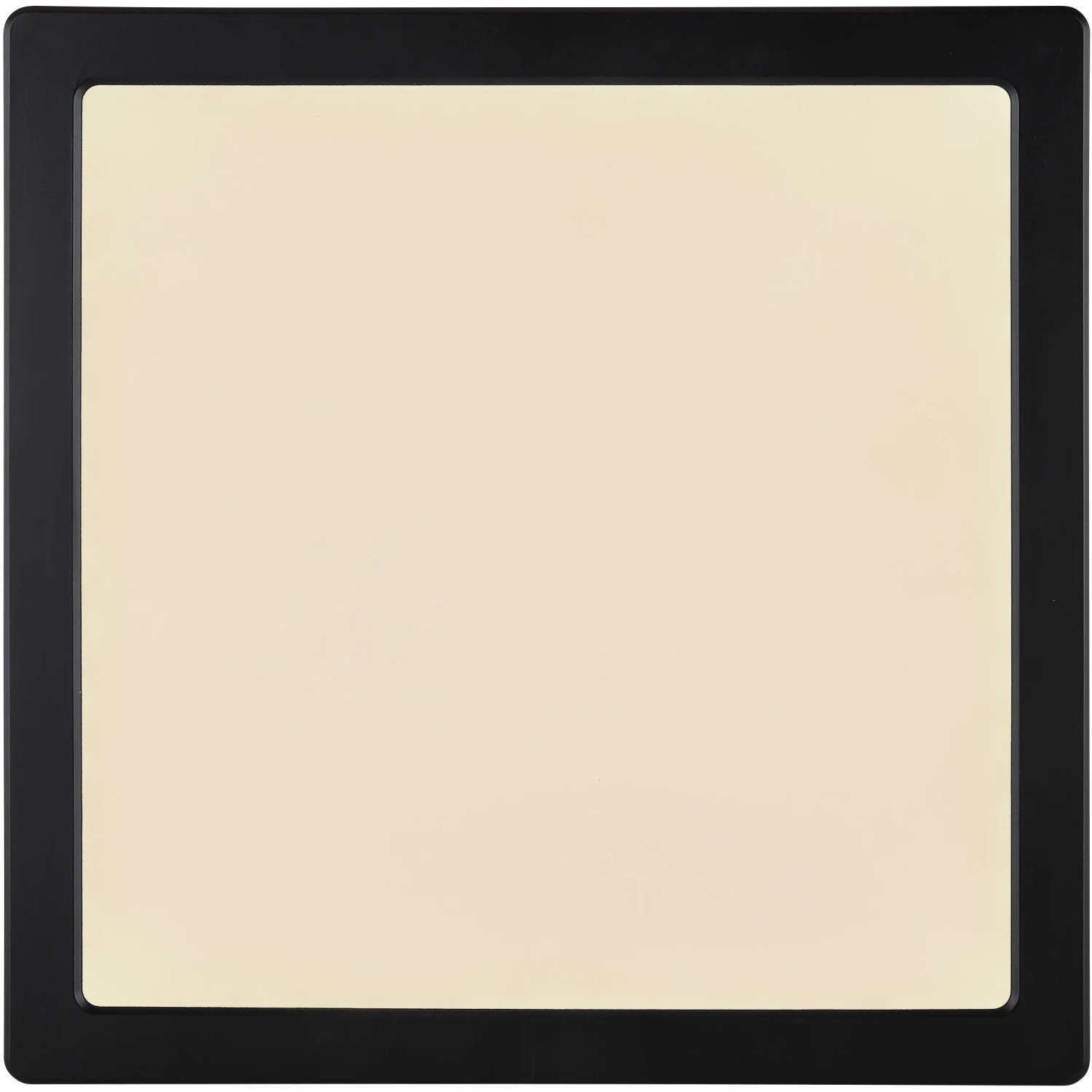 Quadratische LED-Deckenleuchte Lasse, schwarz umrandet, mit opalweißer Lichtfläche. Moderne Deckenlampe.