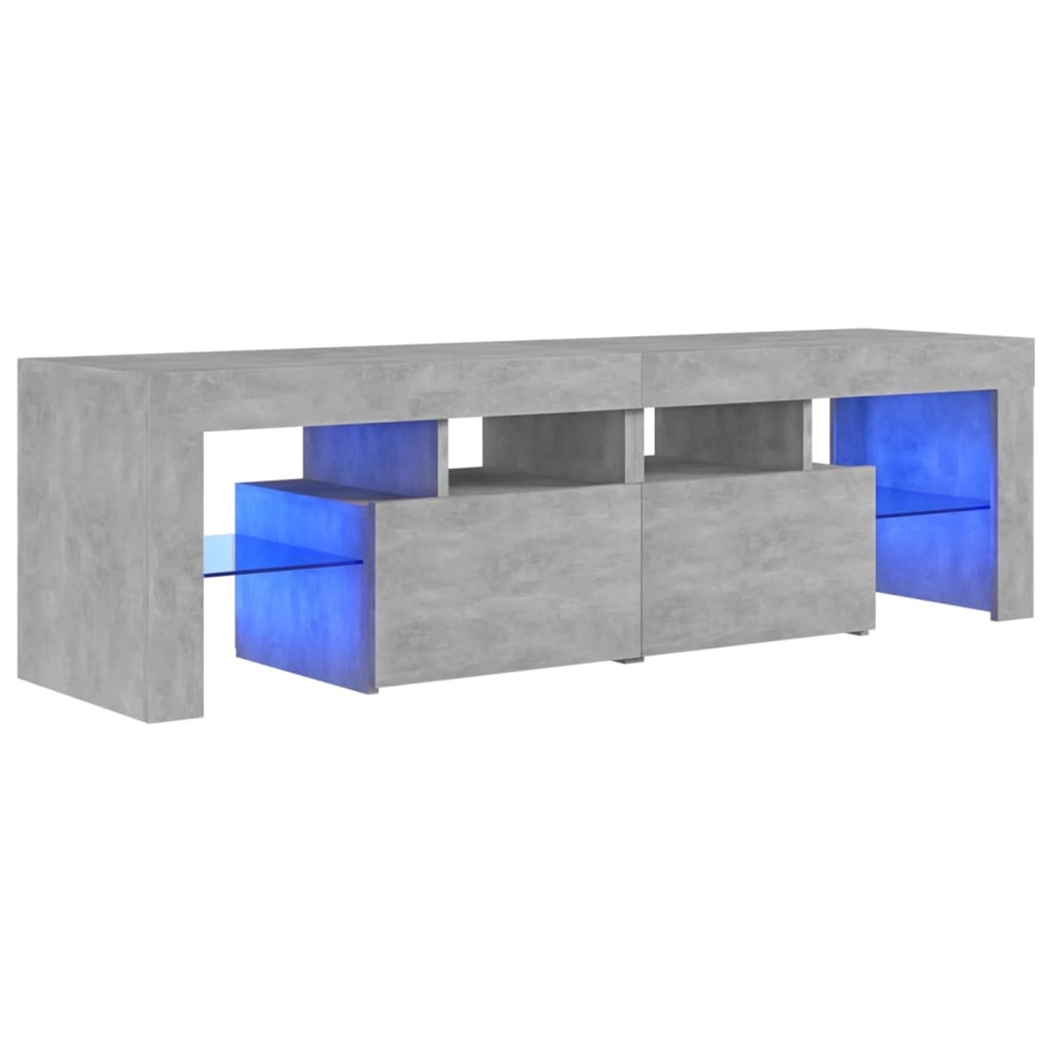 VidaXL TV-Schrank mit LED-Beleuchtung Betongrau 140x36,5x40 cm