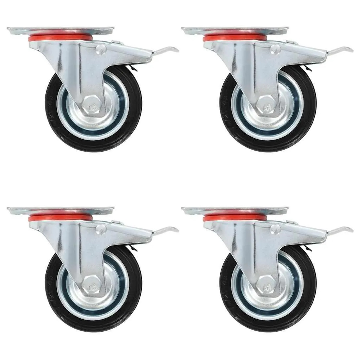 vidaXL Lenkrollen mit Doppelbremsen 4 Stk 75 mm 143443