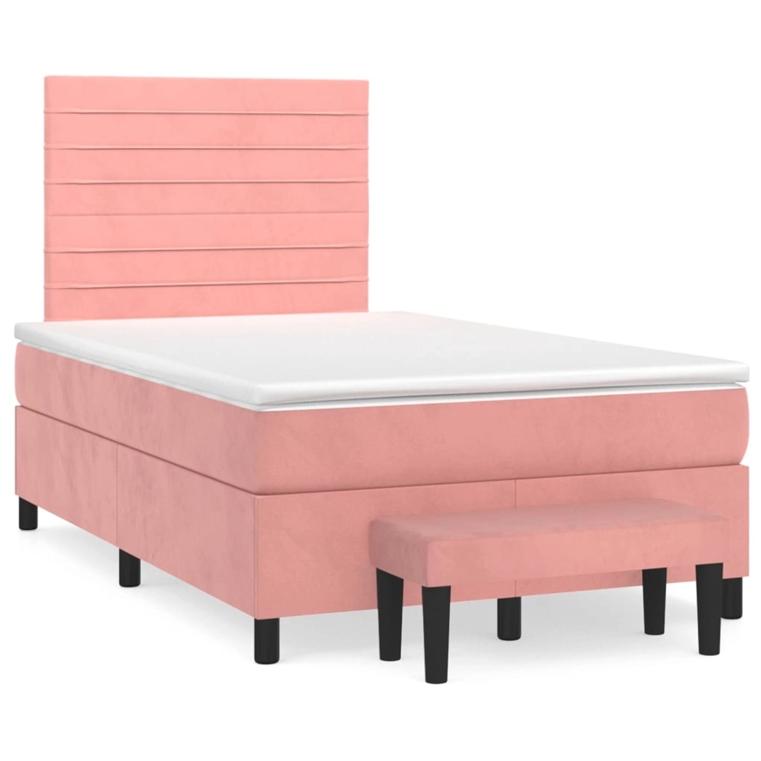 vidaXL Boxspringbett mit Matratze Rosa 120x200 cm Samt1379378 günstig online kaufen