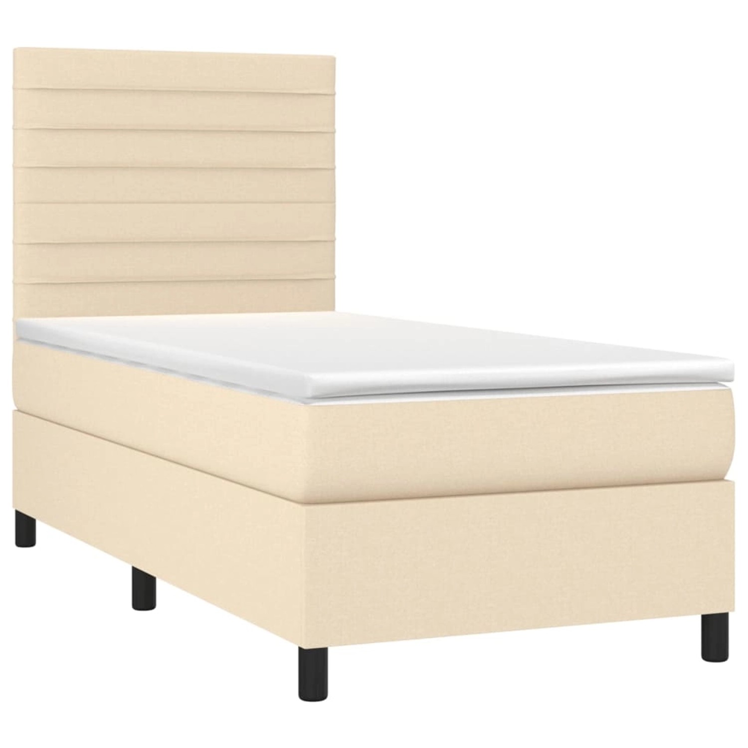 vidaXL Boxspringbett mit Matratze & LED Creme 80x200 cm Stoff 3134914 günstig online kaufen