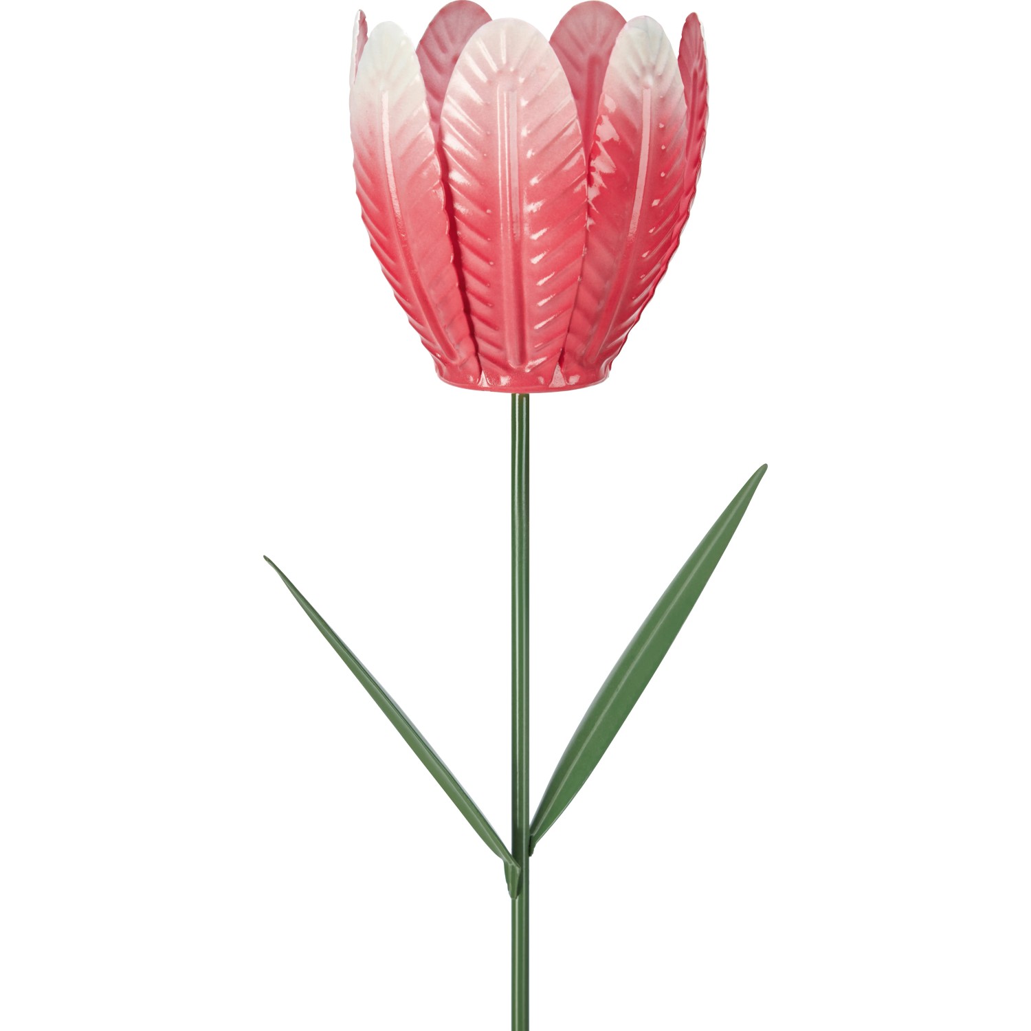 Gartenstecker Tulpe aus Eisen, orange, 70 cm hoch, Dekoration für Garten und Balkon.