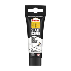 Pattex Kleben statt Bohren Kristallklar, 90g Tube Montagekleber.