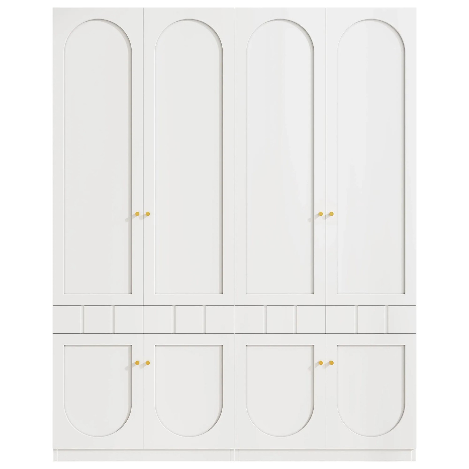 okwish Kleiderschrank mit Stange Schubladen Schlafzimmer 160x50x200cm Weiß