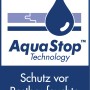 AquaStop Logo für Selitstop® Alu-Dichtband, Feuchteschutz für Trittschalldämmung.