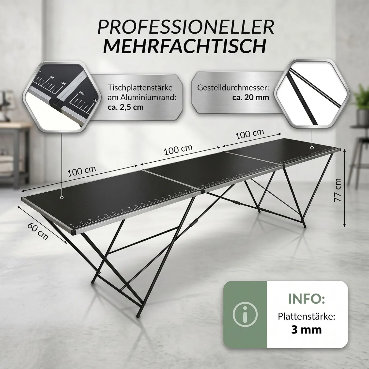 TRUTZHOLM Arbeitstisch klappbar Alu 300x60 cm kaufen bei OBI