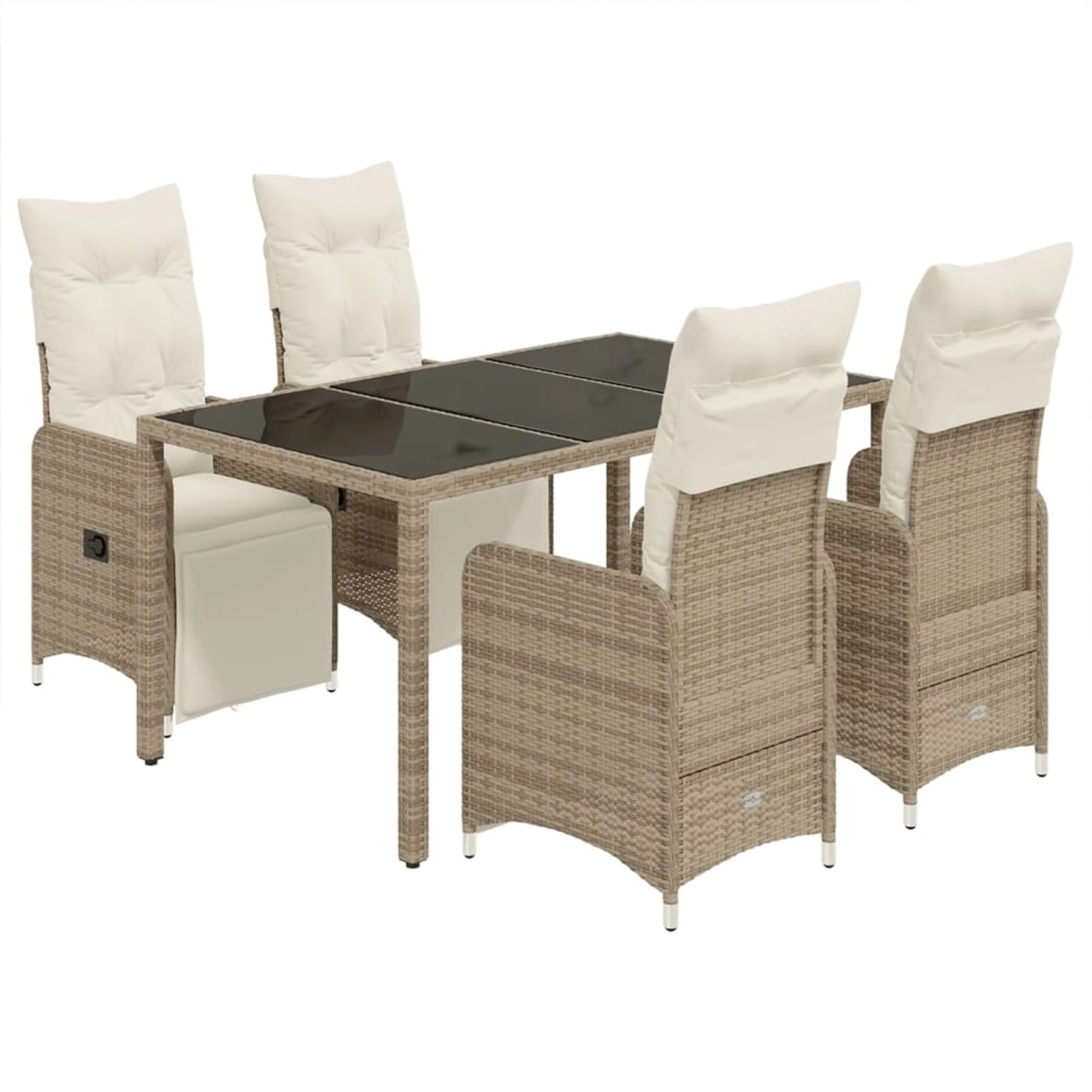 Thumbnail - vidaXL 5-tlg Garten-Bistro-Set mit Kissen Braun Poly Rattan Modell 8