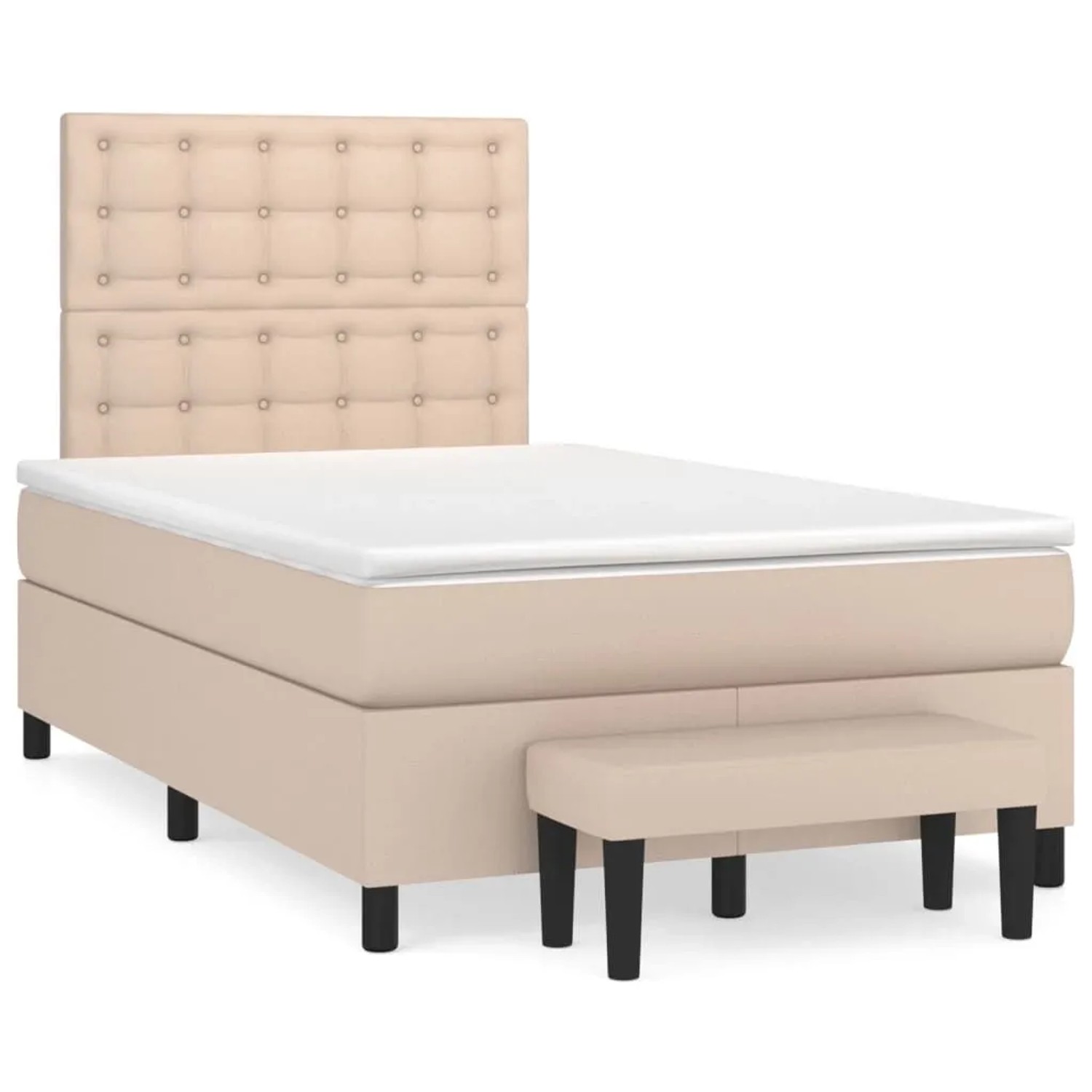 vidaXL Boxspringbett Matratze Cappuccino-Braun 120x190 cm Kunstleder 327045 günstig online kaufen