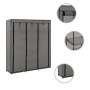 Grauer vidaXL Kleiderschrank aus Stoff mit Fächern und Stangen, 150x45x175cm.