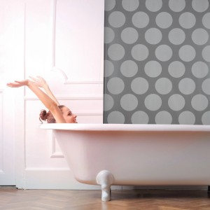 Relaxdays Duschrollo Kunststoff Aluminium Grau Wasserabweisend 140 cm x 240 cm