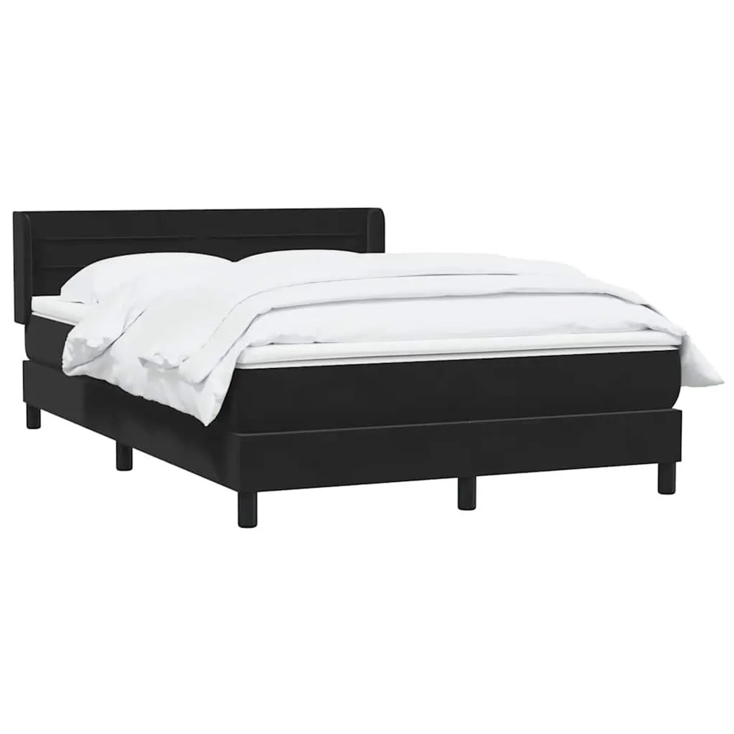 vidaXL Boxspringbett mit Matratze Schwarz 160x210 cm Samt 3318203