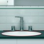 Anwendung von Fischer Bauklebstoff Multi MS Weiß im Badezimmer zur Abdichtung eines Waschbeckens.