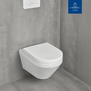 Villeroy & Boch Architectura WC-Sitz 445 x 374 x 59 mm mit SoftClosing und QuickRelease Duroplast Weiß Alpin