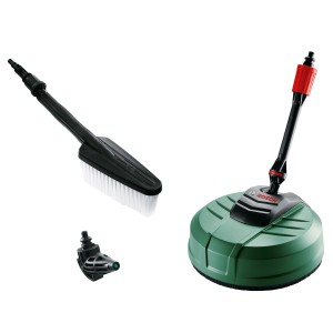Bosch Reinigungs-Set für Haus und Auto: Terrassenreiniger, Bürste und 90°-Düse für Hochdruckreiniger.