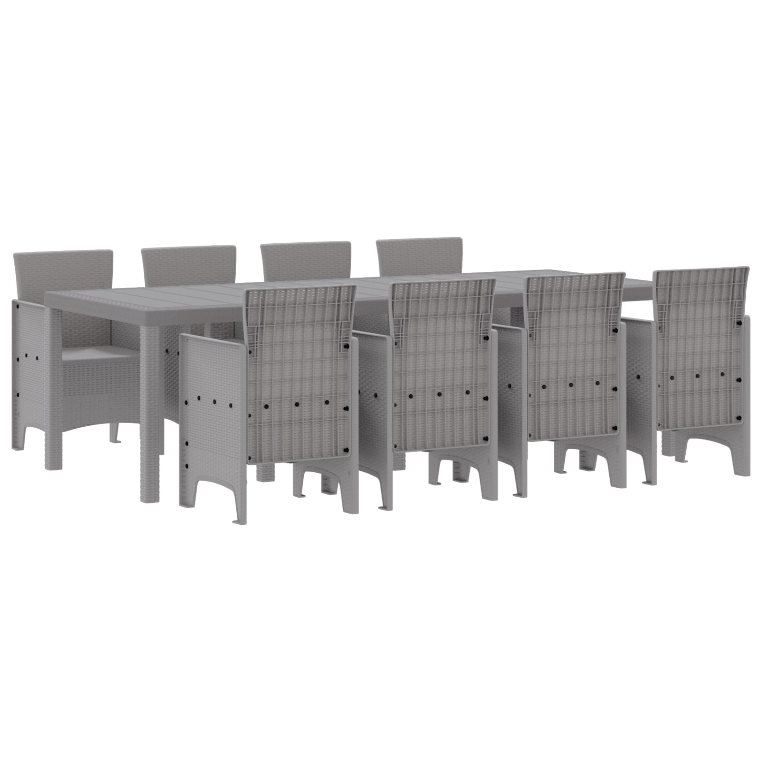 vidaXL 9-tlg Garten-Essgruppe Weiß Poly Rattan 3378742 günstig online kaufen
