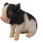 Deko-Ferkel Figur, 15 cm, aus Polystone für Garten und Balkon.