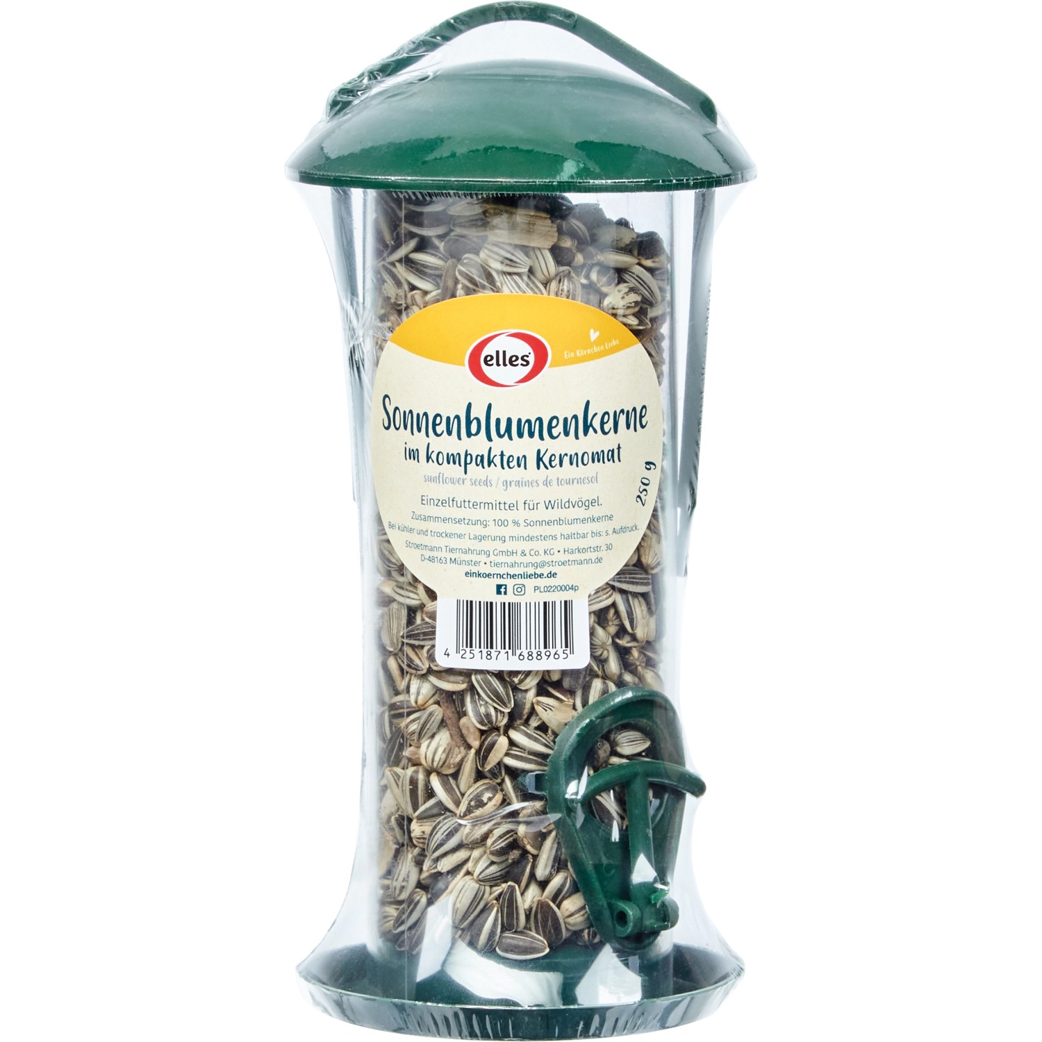 Elles Ergänzungsfutter Sonnenblumenkerne Kernomat für Wildvögel 250 g