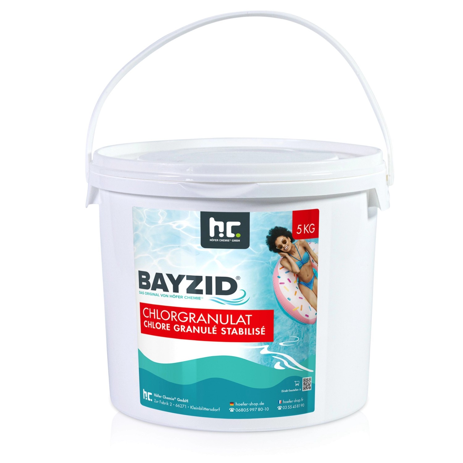 Eimer Bayzid Chlorgranulat 5kg zur Pool Desinfektion.