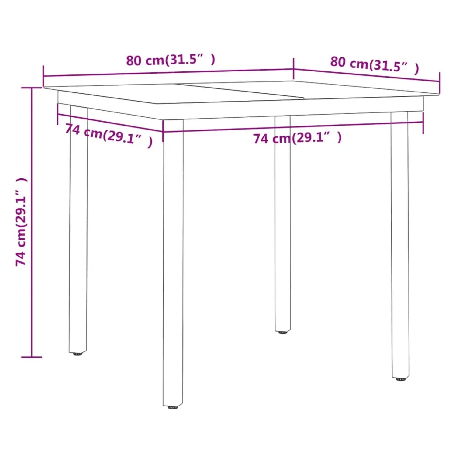 vidaXL 5-tlg. Garten-Essgruppe, schwarz, mit Tisch und 4 Stühlen, ideal für den Garten.