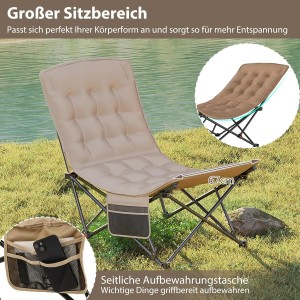 Costway Campingstuhl Faltbar Gepolstert mit Rückenlehne 225 kg