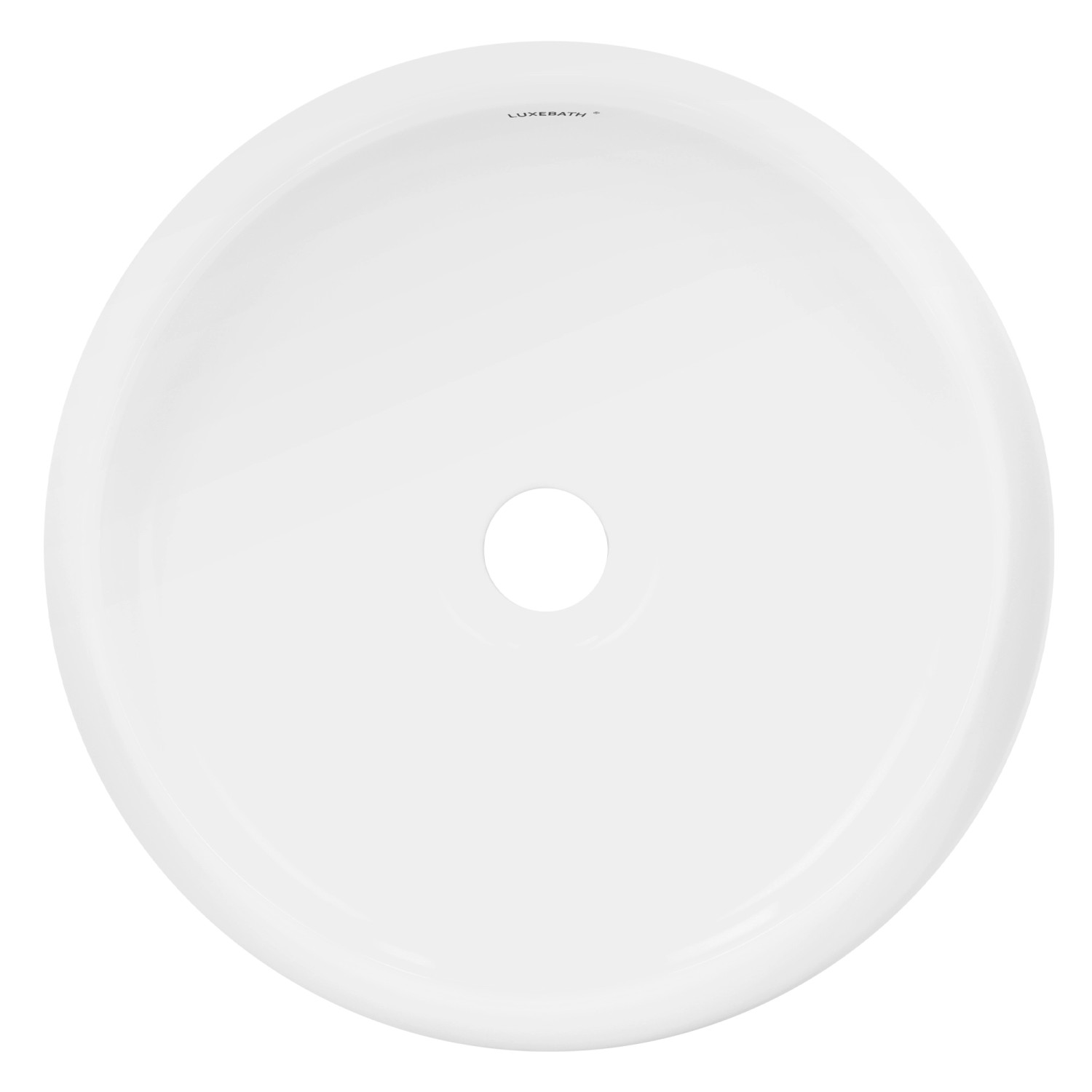 Rundes, weißes ECD Germany Aufsatzwaschbecken aus Keramik, 400x350 mm, für Bad oder Gäste-WC.