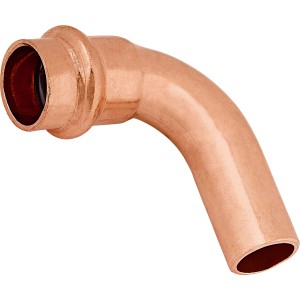 Kupfer Press-Bogen, 15 mm, 90 Grad für Trinkwasserinstallation.