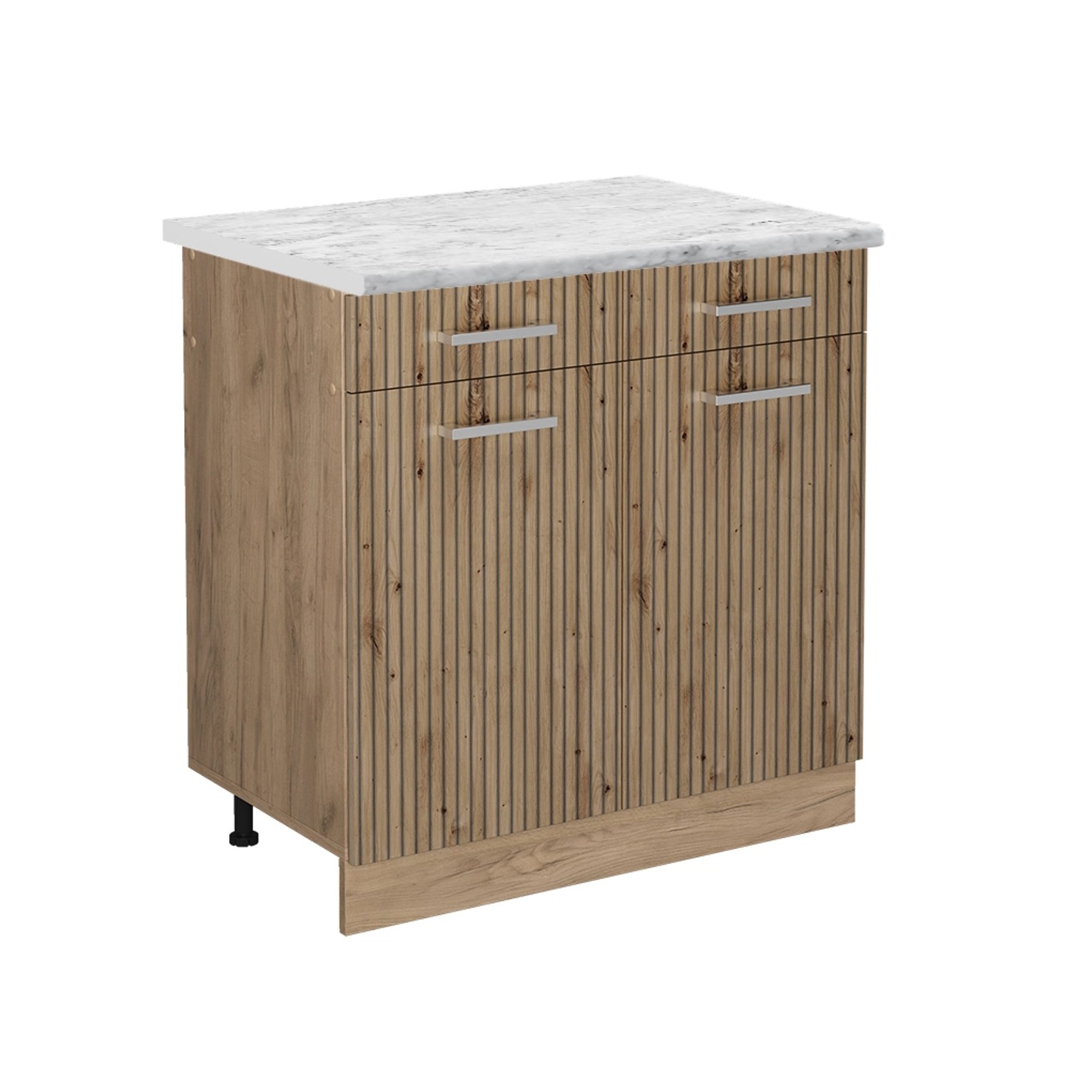 Vicco Küchenunterschrank R-Line Artisan-Eiche/Goldkraft Eiche 80 cm AP Marmor