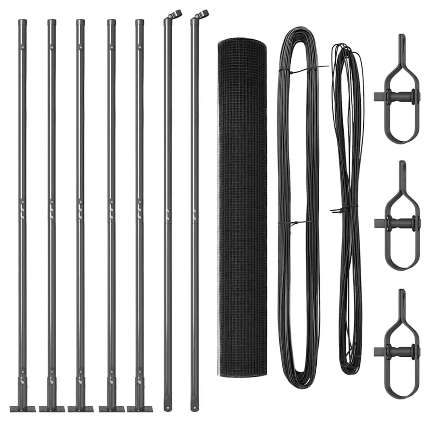 vidaXL Zaunpfosten Grau 10 x 0,8 m 19 x 19 mm Maschen Stahl und PVC 3352516 günstig online kaufen