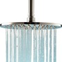 Verchromte Schulte Kopfbrause, extra-flach, Ø 25 cm, mit Wasserstrahl.