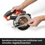 Einhell Akku-Handkreissäge TE-CS 18/150 Li Solo mit Spindelarretierung zum Sägeblattwechsel.