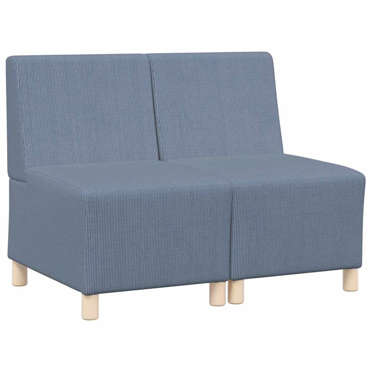 vidaXL Modulares Sofa ohne Armlehnen 2 Stk Blau 55 x 74 x 82 cm Cordstoff 3 günstig online kaufen