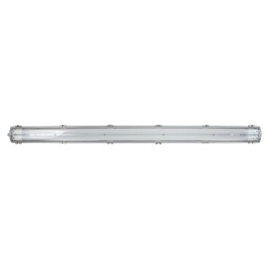 Graue E2 Elektro LED Feuchtraum-Wannenleuchte Classic-Power M 2x18W, robust und wasserdicht.