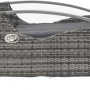 Schilfgraue Garden Pleasure Lounger Alassio aus Rattan mit grauen Polstern.
