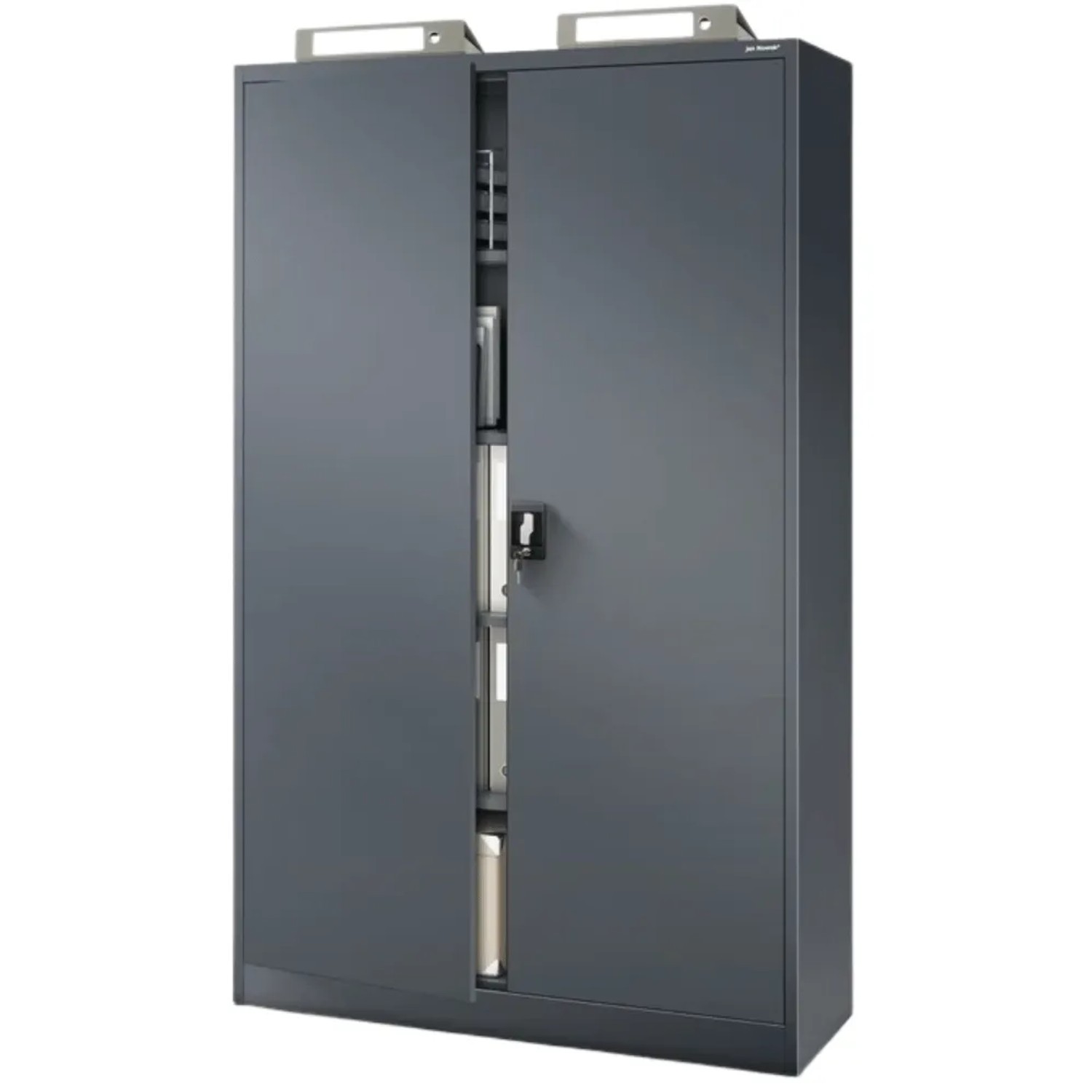 JAN NOWAK Aktenschrank Abschließbar JAN mit Flügeltüren 185 x 115 x 40 cm Anthrazit