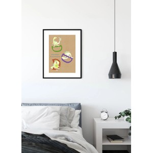 Komar Wandbild ABC Animal D, 40x50 cm, mit bunten Tier-Illustrationen im Kinderzimmer.