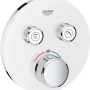 Grohe Grohtherm SmartControl Thermostat, Moon White, runde Ausführung mit zwei Absperrventilen.