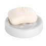 Wenko Seifenablage Polaris White mit Seife, Keramik, weiß, für Bad & Küche.