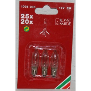Konstsmide Ersatzbirnen klar, 3er Set, 12V/3W, für Baumketten, E10 Schraubgewinde.