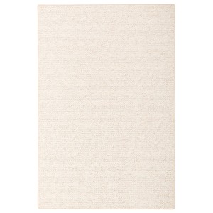 Beiger Kurzflorteppich Juna in Woll-Optik, 133x133cm, meliert. Passt zu Laminat und Fußbodenheizung.
