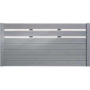 Sichtschutzzaun-Element Typ 139, 180x90 cm, basaltgrau, aus lasiertem Fichtenholz.