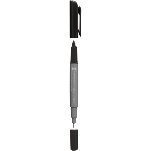 Marabu Graphix Permanent Marker, schwarz, mit zwei Spitzen und abnehmbaren Kappen.