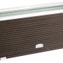 Braunes Polyrattan-Pflanzgefäß (70 cm) mit Alu-Beschlägen für Innen & Außen.