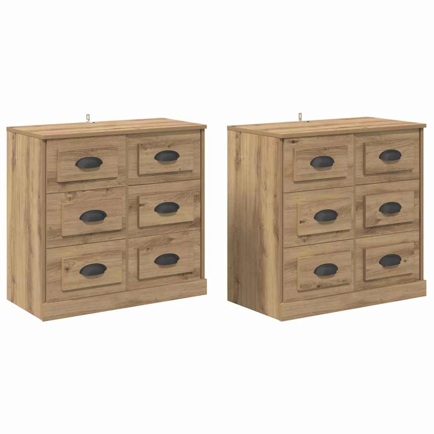 vidaXL Sideboards 2 Stk Artisan-Eiche 70 x 35,5 x 67,5 cm 3402666 günstig online kaufen