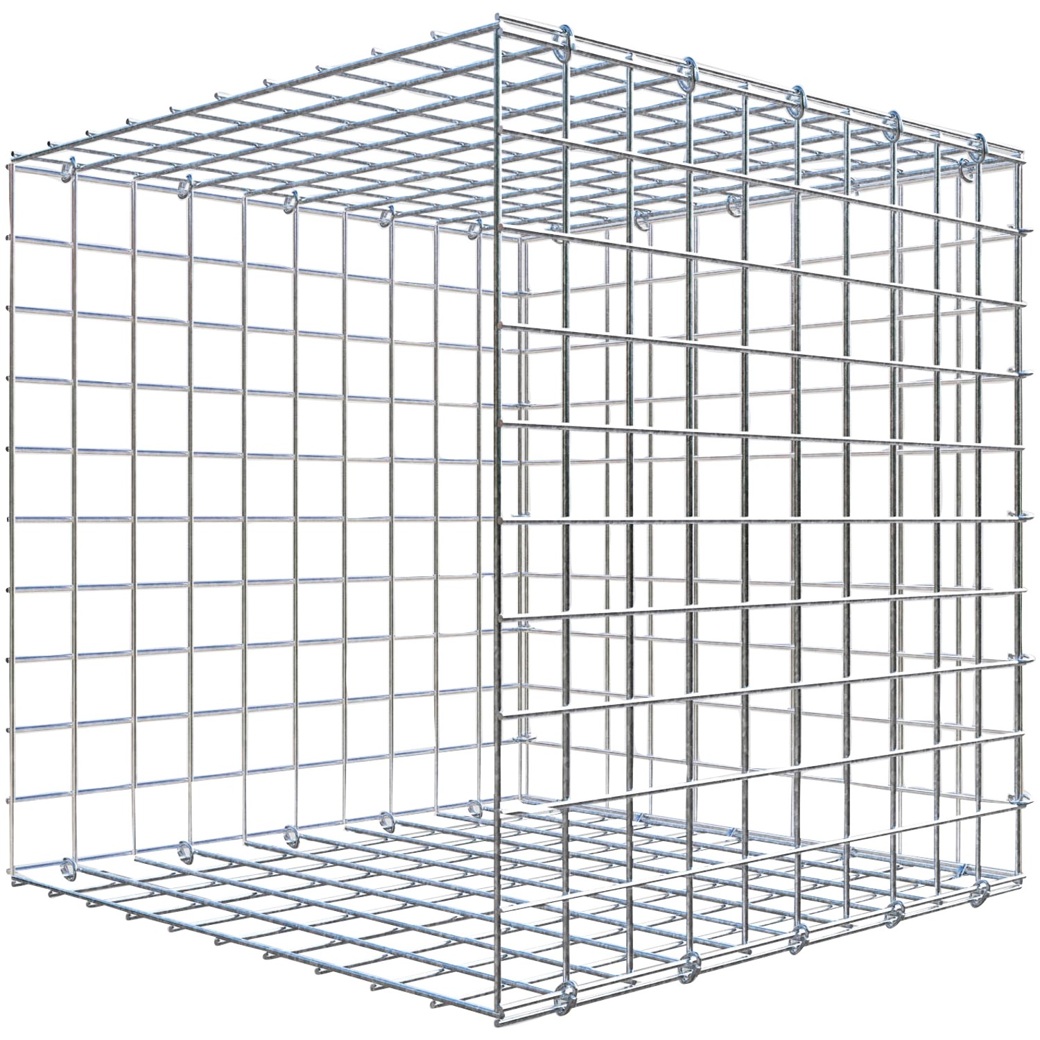 Thumbnail - Gabiona C-Ring-Gabione-Anbaukorb Typ 2 50 x 50 x 50 cm Maschenw 5 x 5 cm
