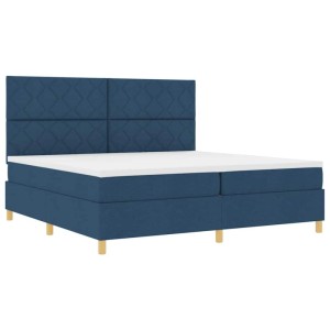 vidaXL Boxspringbett mit Kopfteil Blau 200 x 200 cm Stoff 3339727
