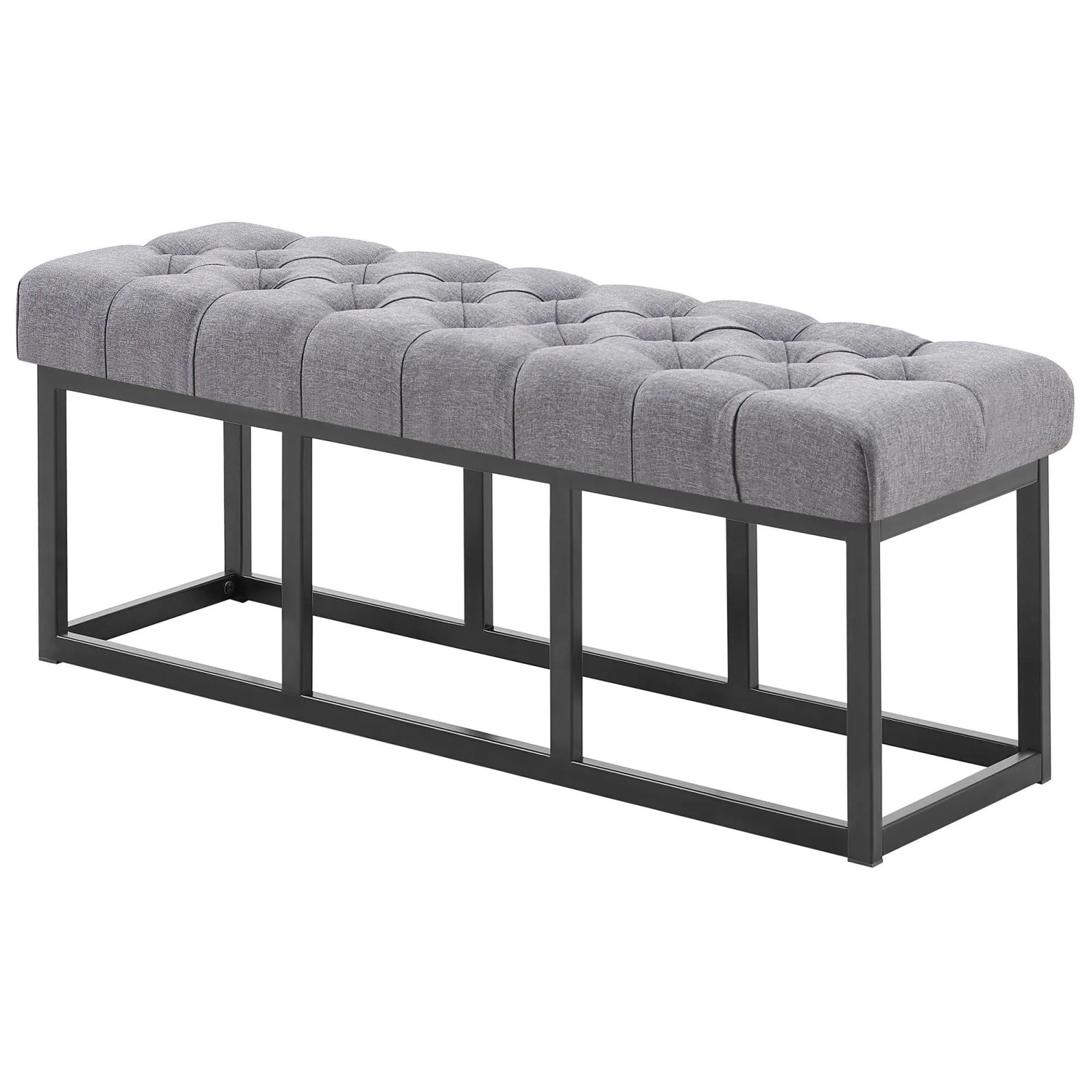DELUKE Sitzbank MEXICO Stoff Dunkelgrau 120x38x46cm Sitzbank Flur Sitzhocker Esszimmerbank Polsterbank Schlafzimmer