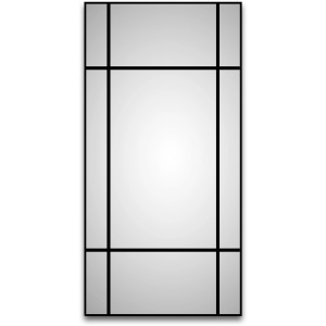 Rechteckiger Wandspiegel DSK Design Black Loftstyle, 60x120 cm, mit schwarzem Rahmen im Loftstil.