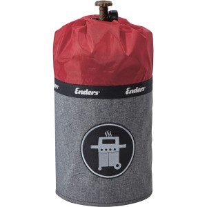 Enders Gasflaschenhülle Style Red 5 kg für Grillflasche, rot-grau mit Grill-Logo.