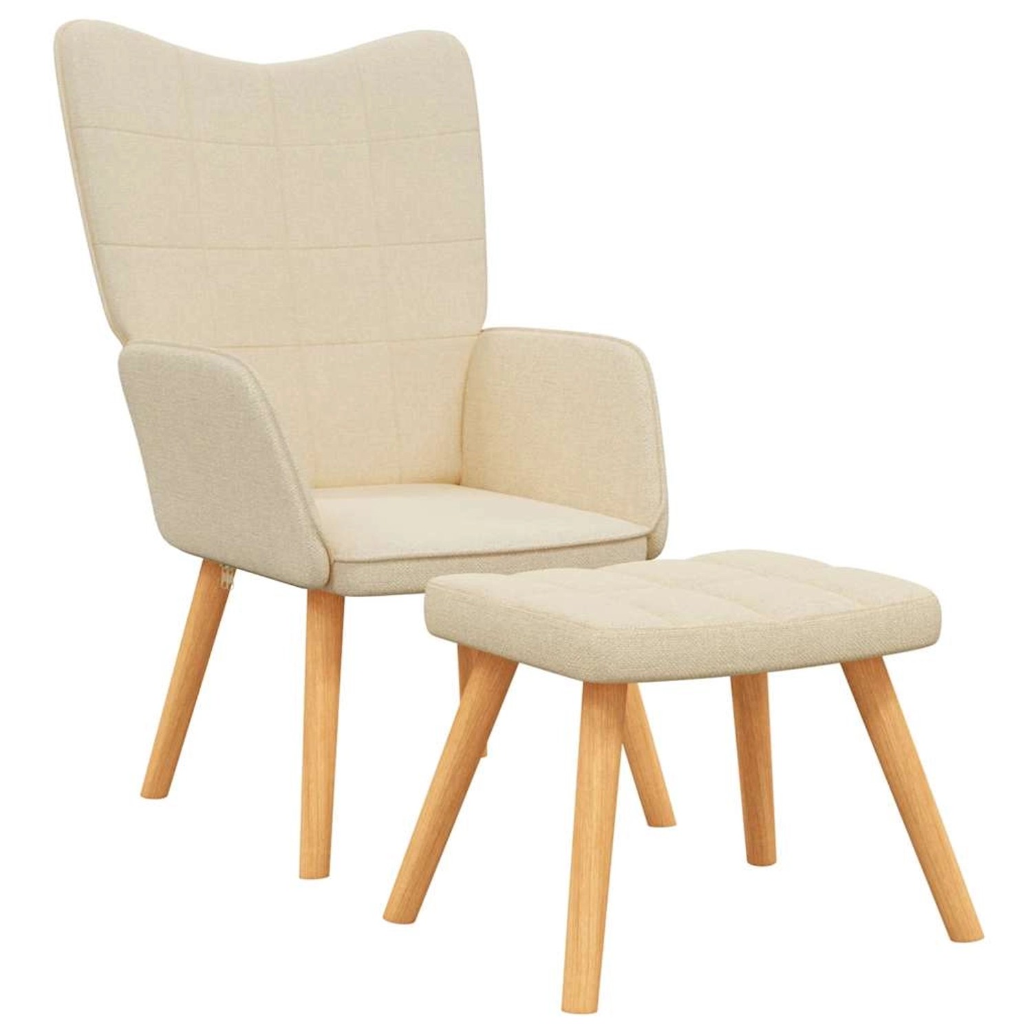 vidaXL Relaxsessel mit Hocker Creme Stoff 327932 günstig online kaufen